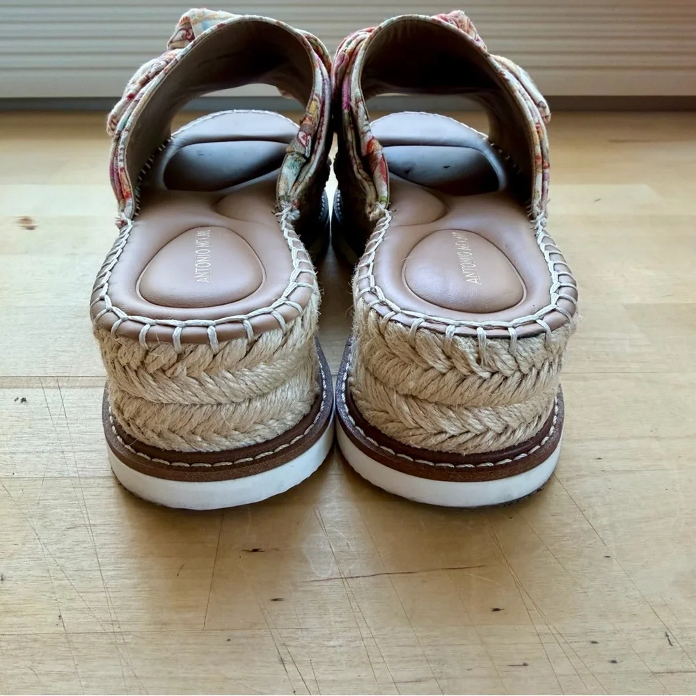 Antonio Melani Paisley Print Espadrille Bow Slides Boho Chic Resort Wear - 7.5